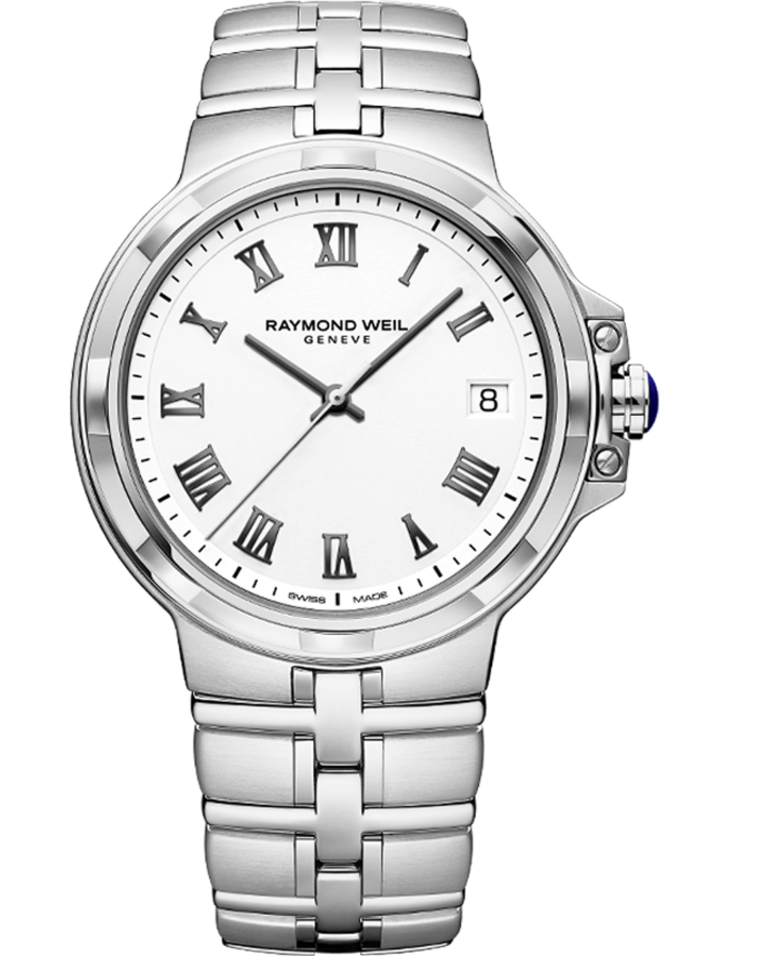 שעון Raymond Weil Parsifal Quartz Classic Silver White Dial Bracelet
