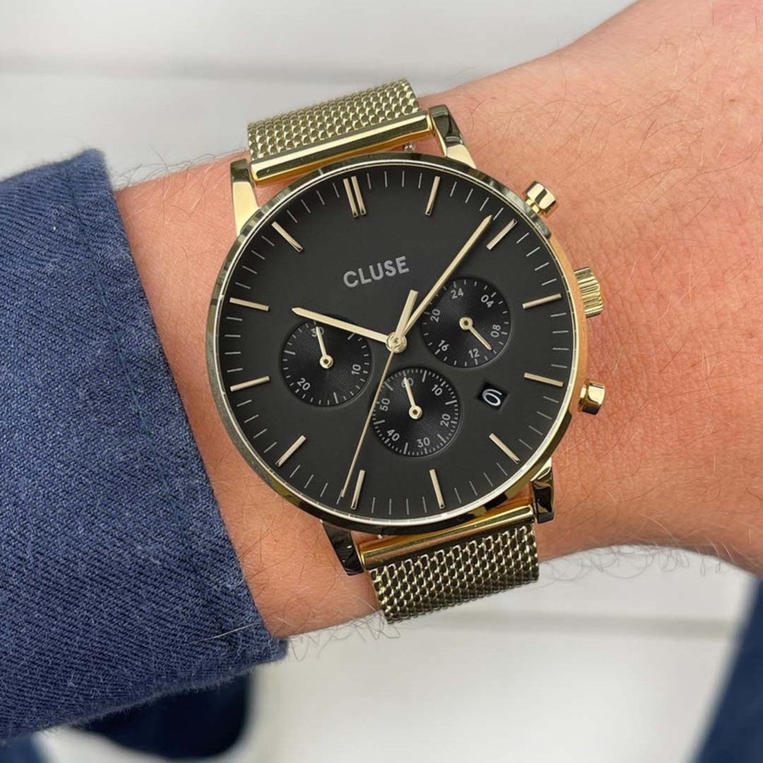  CW0101502010 Aravis Chrono Mesh Black, Gold Colour
