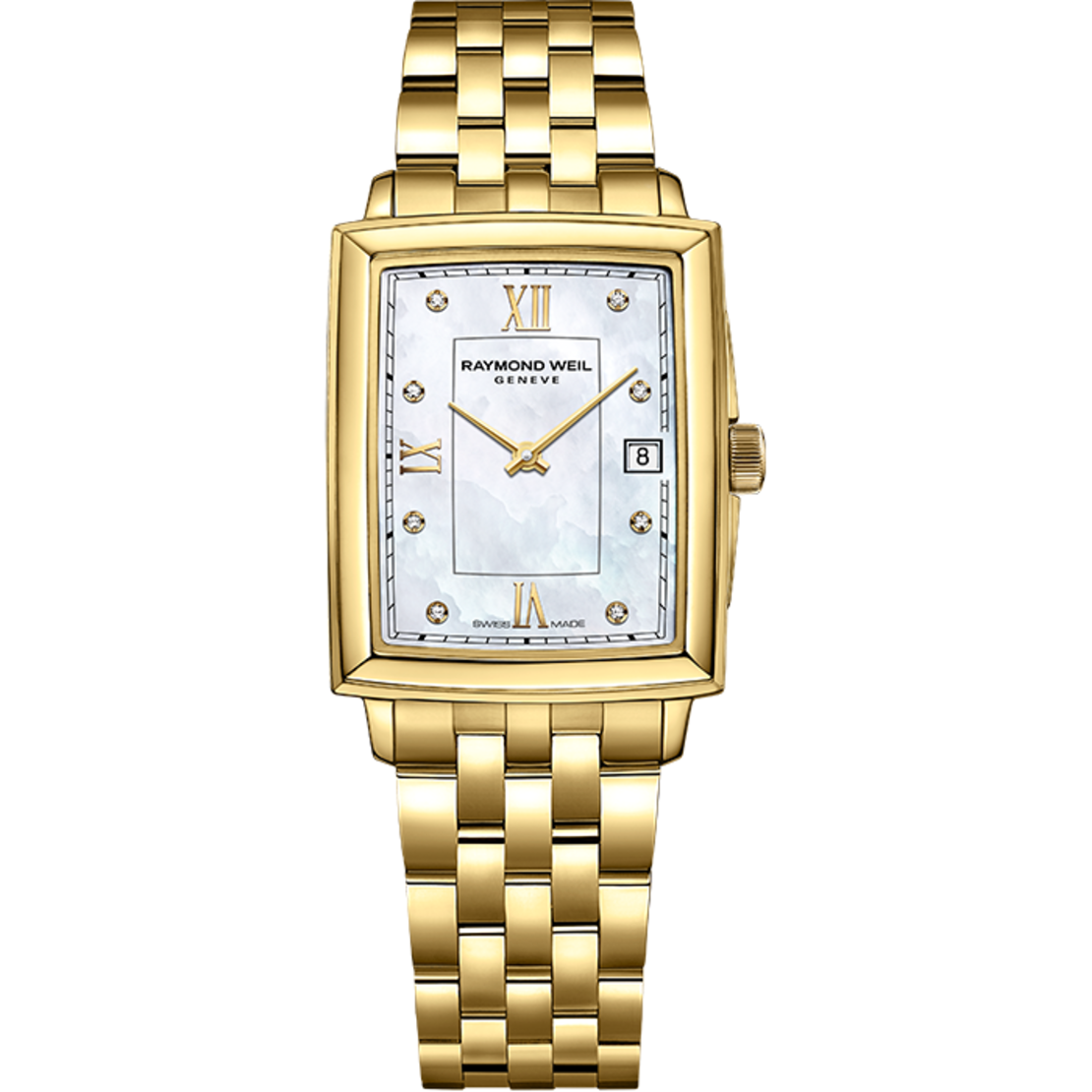 שעון Raymond Weil Toccata Ladies Gold Diamond Quartz Watch, 23.4 x 34.6 mm