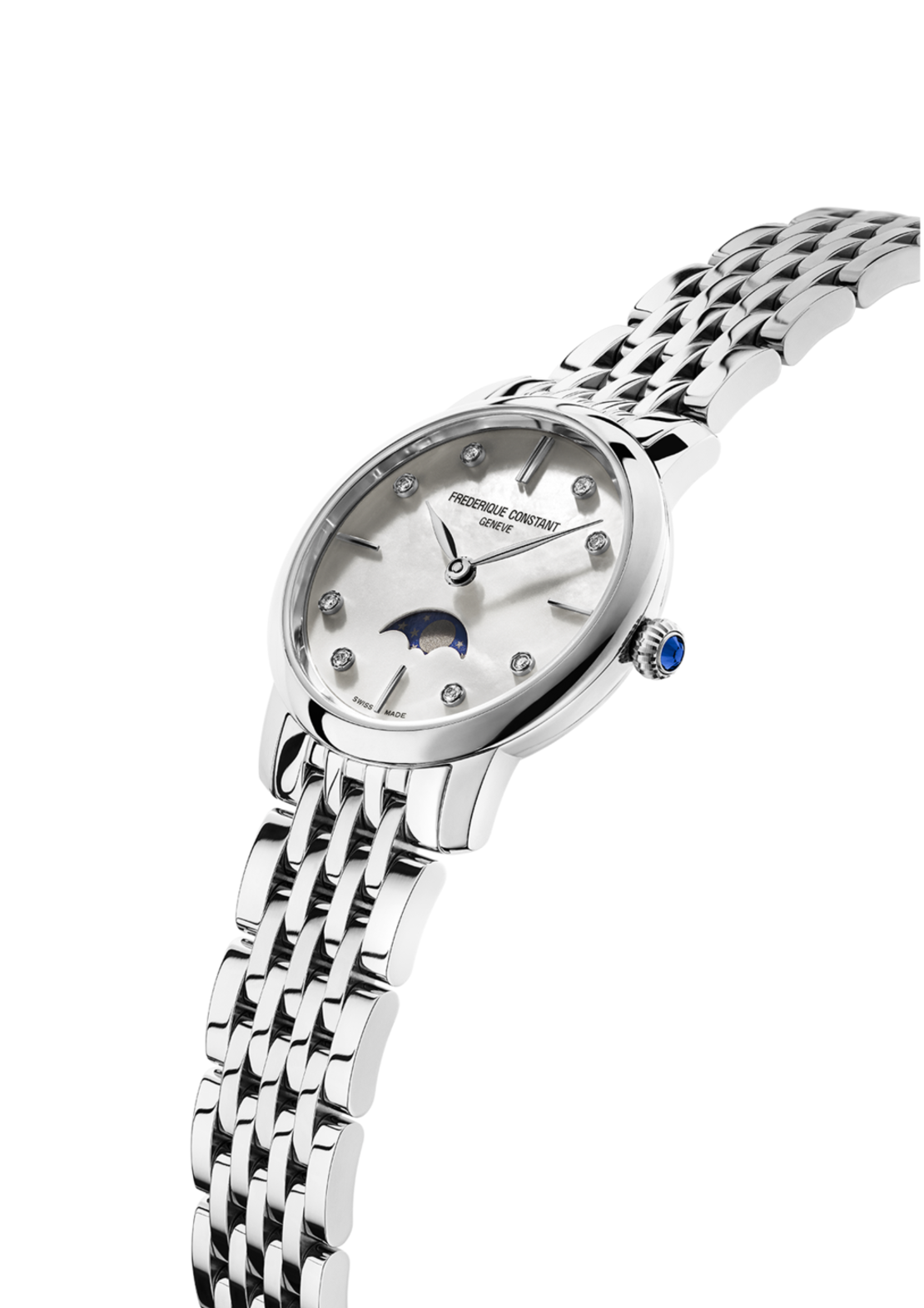 שעון Frederique Constant Slimeline Ladies Moonphase FC-206MPWD1S6B