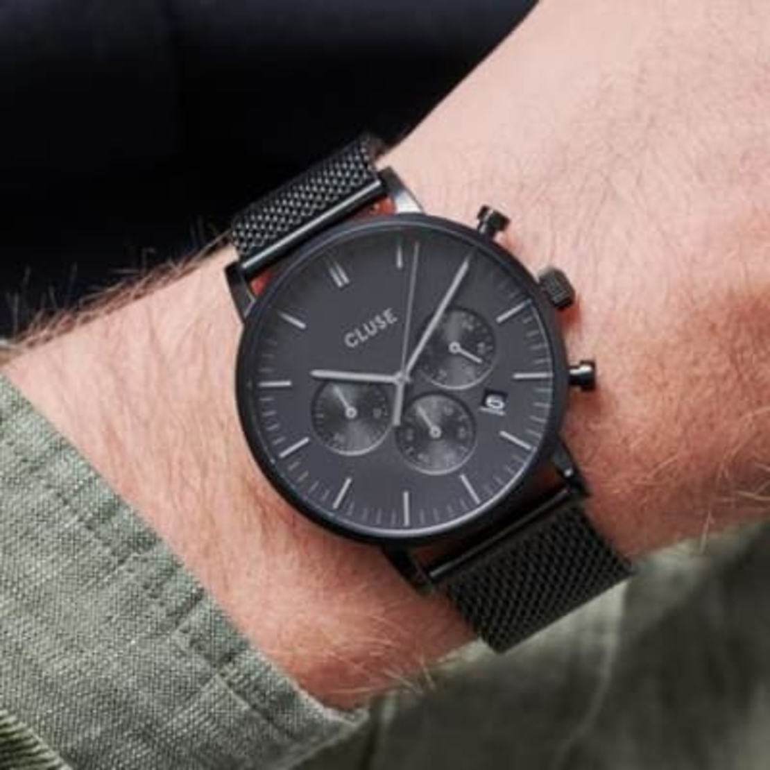 40  CW0101502007  Aravis Chrono Mesh Full Black