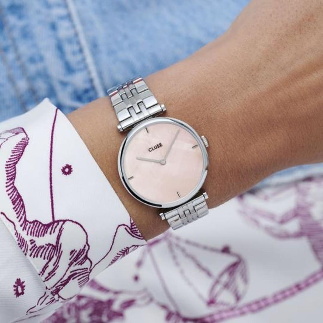 Triomphe Steel Pink Pearl, Silver Colour