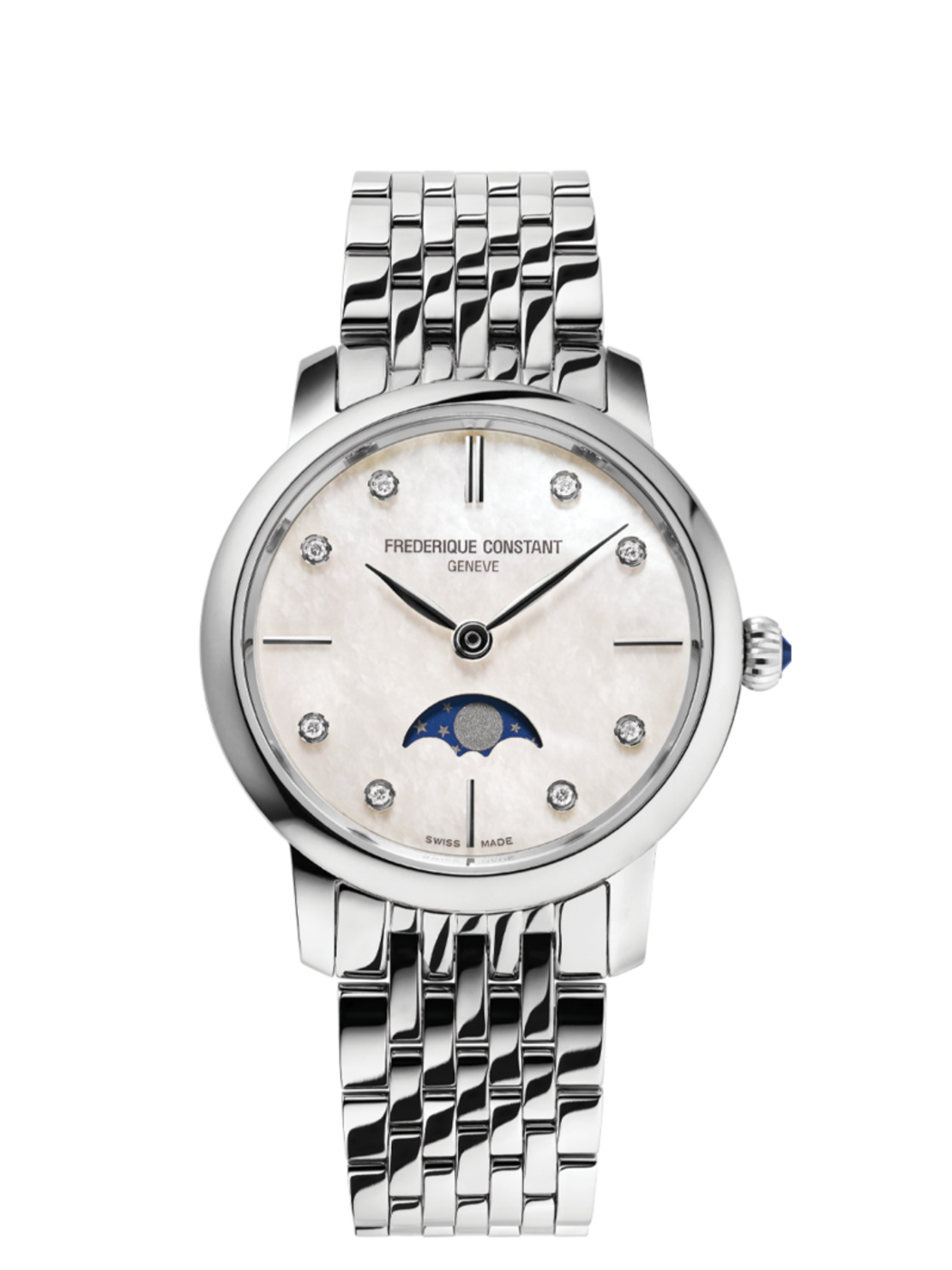 שעון Frederique Constant Slimeline Ladies Moonphase FC-206MPWD1S6B