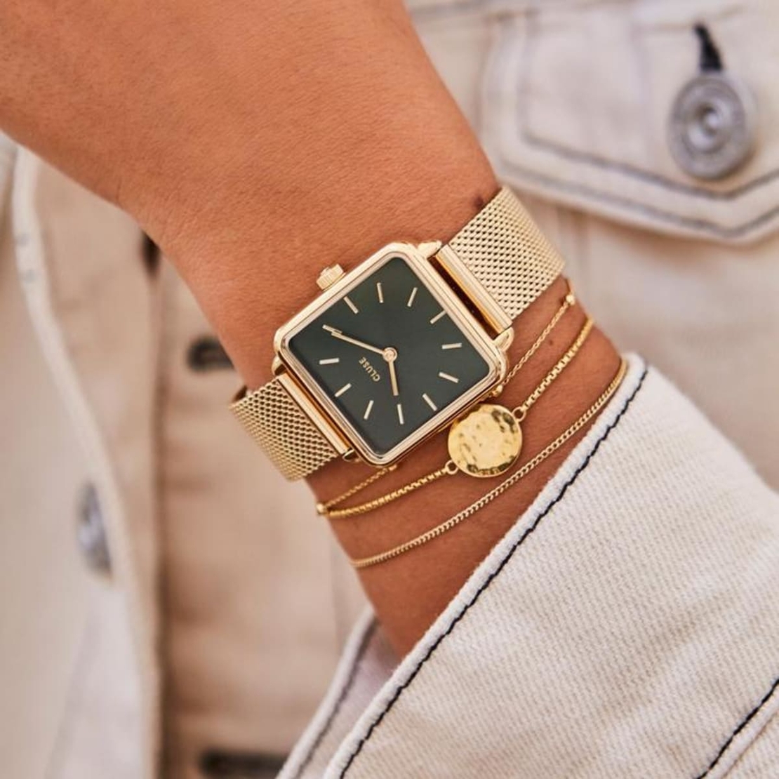 La Tatragone Mesh Green, Gold Colour