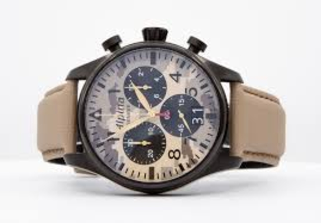 שעון Alpina Men's Startimer Pilot Big Date Chronograph Camouflage Dial