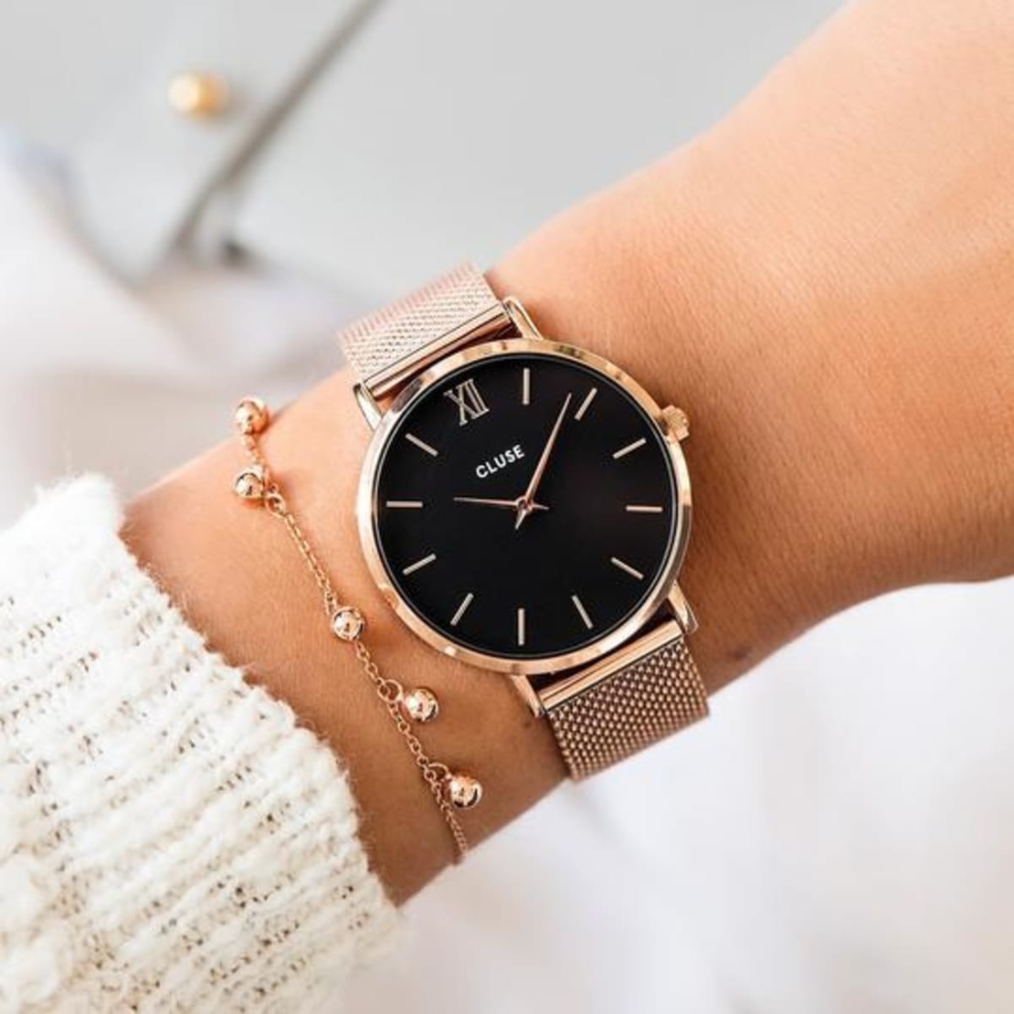 33 mm - CW0101203003  Minuit Mesh Black, Rose Gold Colour