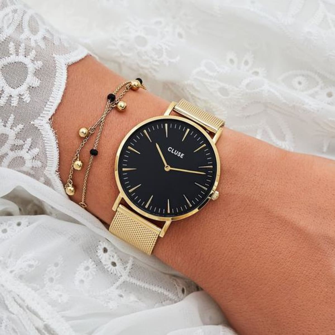 38 mm - CW0101201014  Boho Chic Mesh Black, Gold Colour