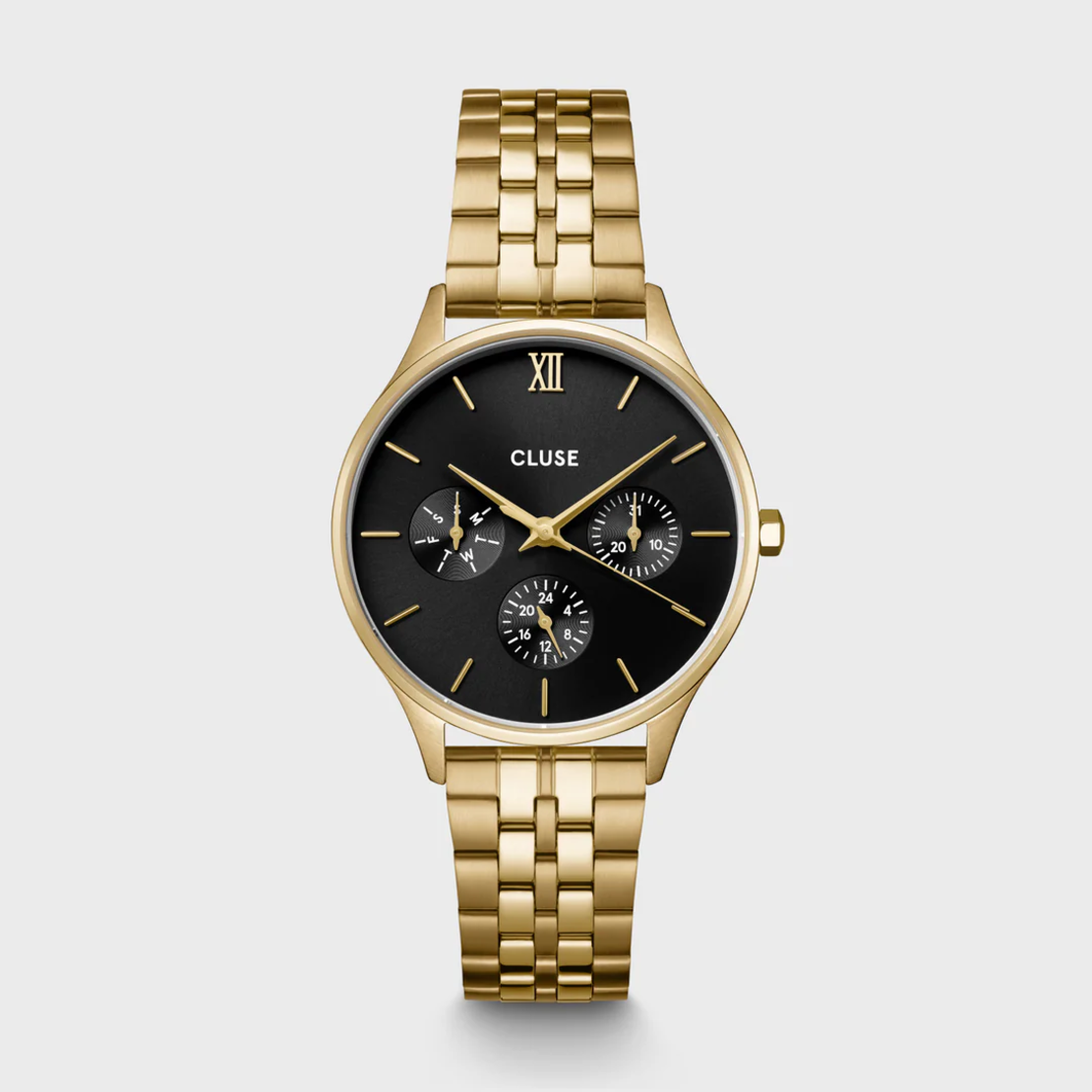Minuit Multifunction Watch Steel, Black, Gold Colour CW10707