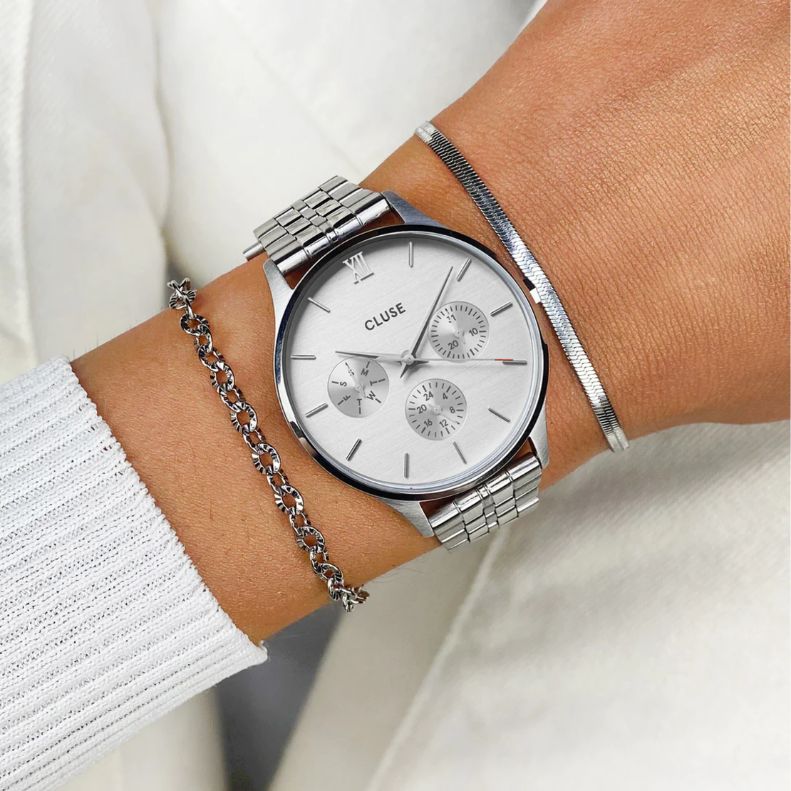 Minuit Multifunction Watch Steel, Full Silver Colour CW10703