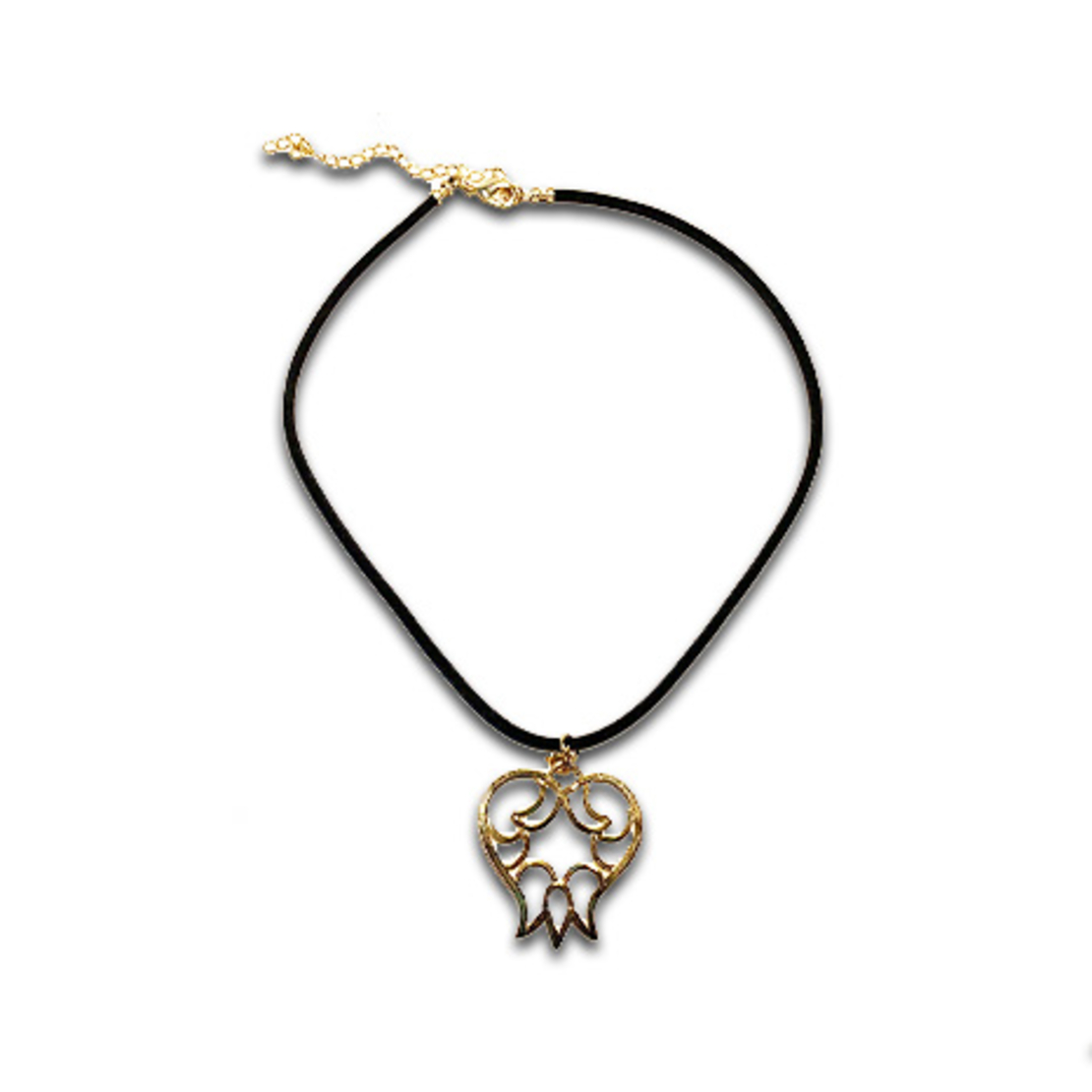 Black Drawstring and Pomegranate Necklace