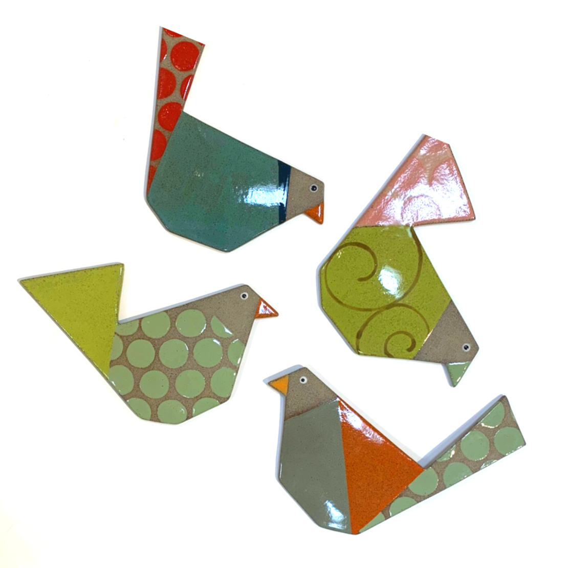 Hand Painted Hanging Wall Birds