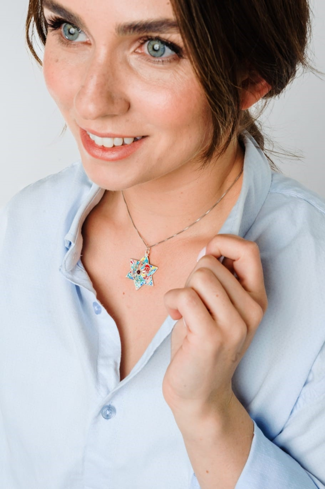 Colorful Enamel Star Of David