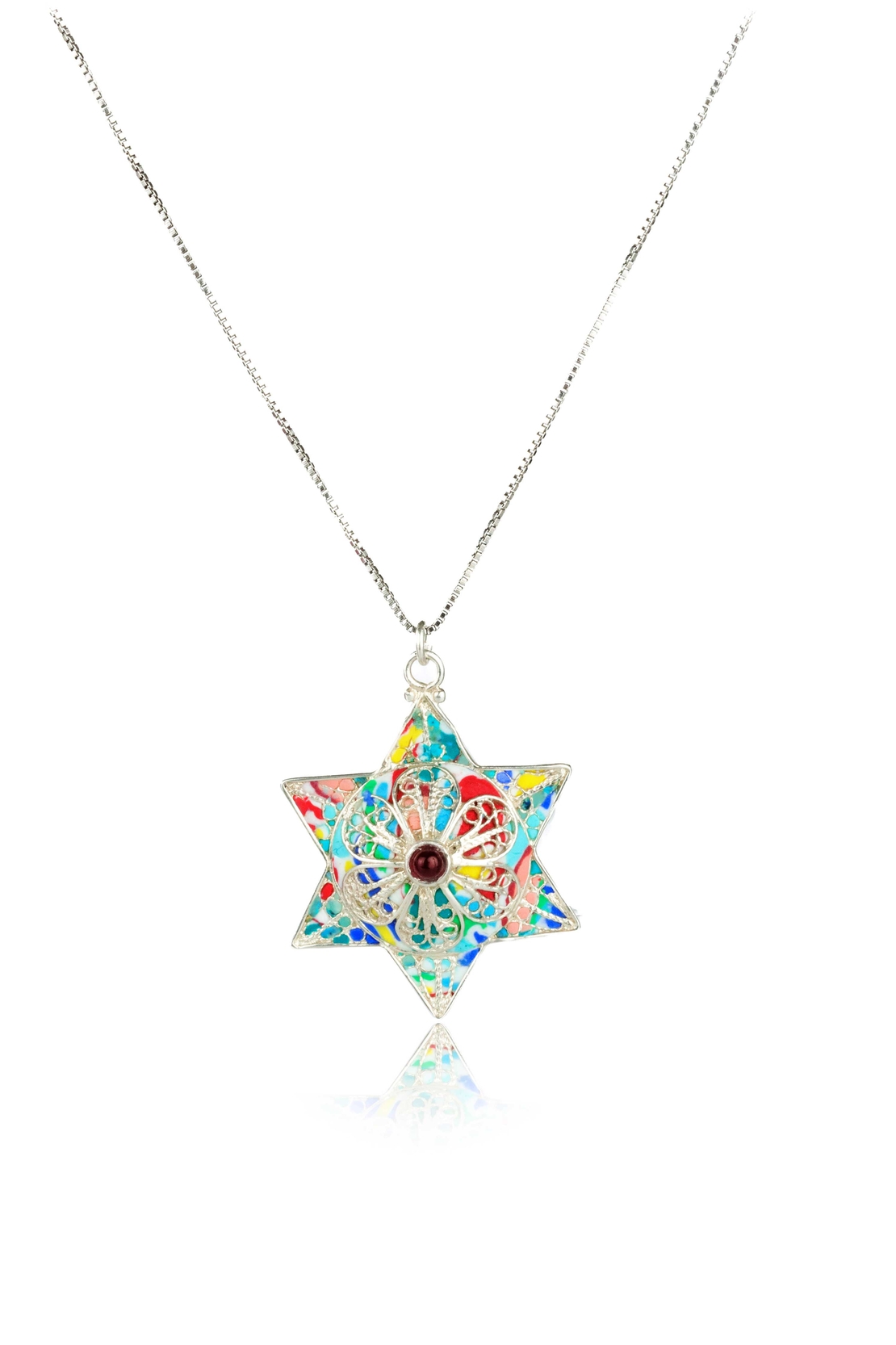 Colorful Enamel Star Of David