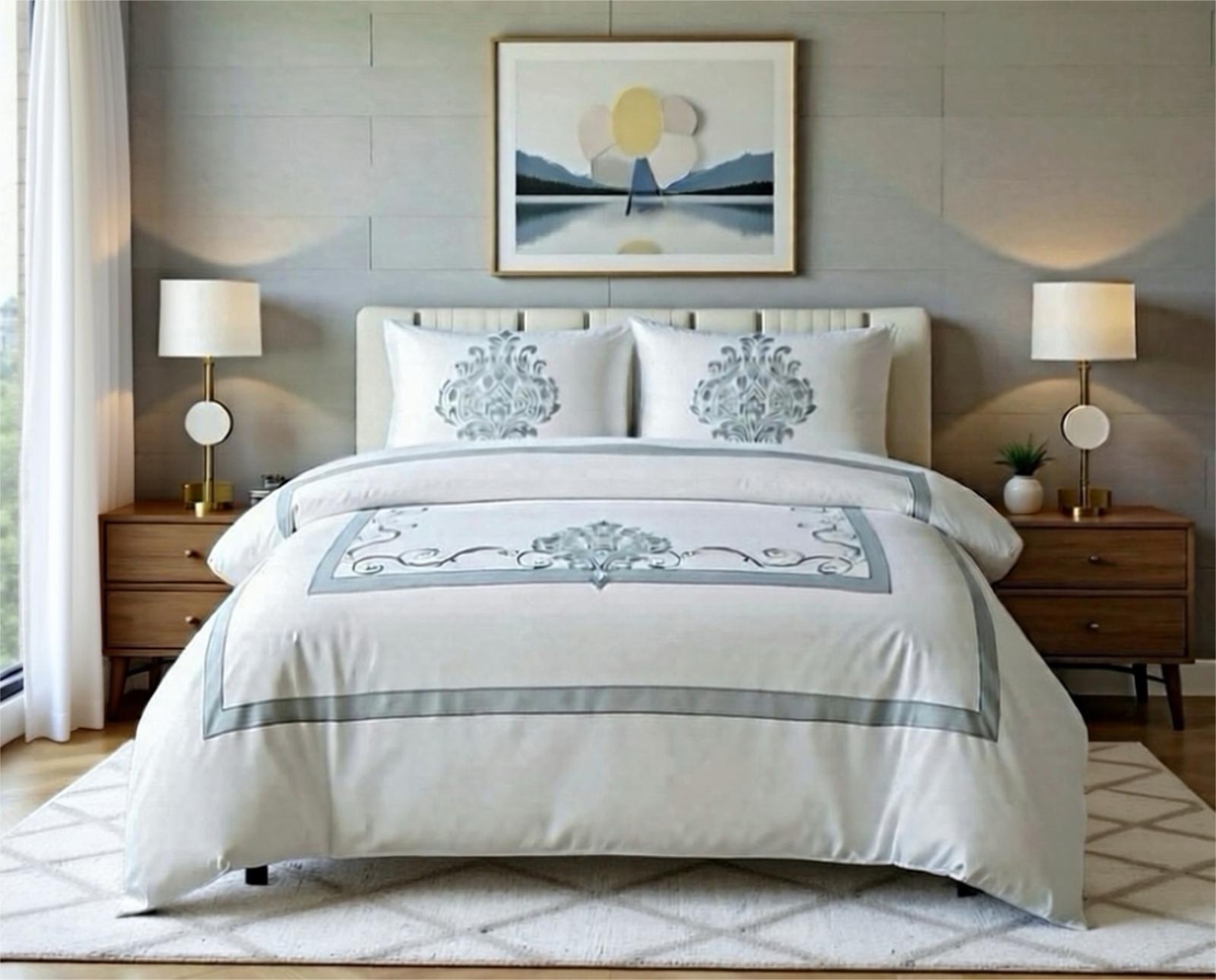 סט מצעים 100% כותנה דגם פלאזה