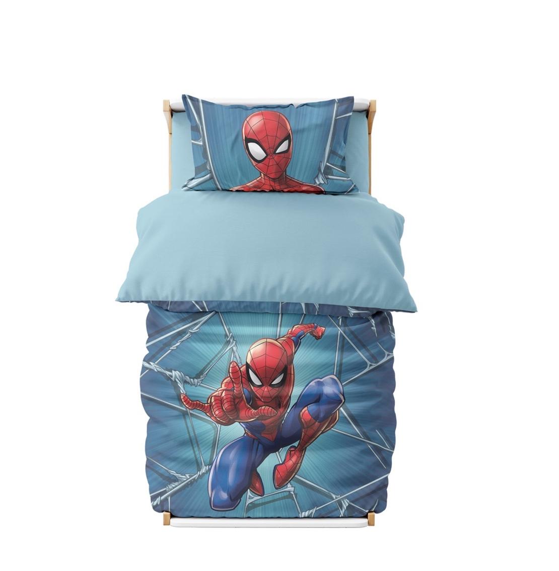 סט מצעים למיטת תינוק דגם ספיידרמן