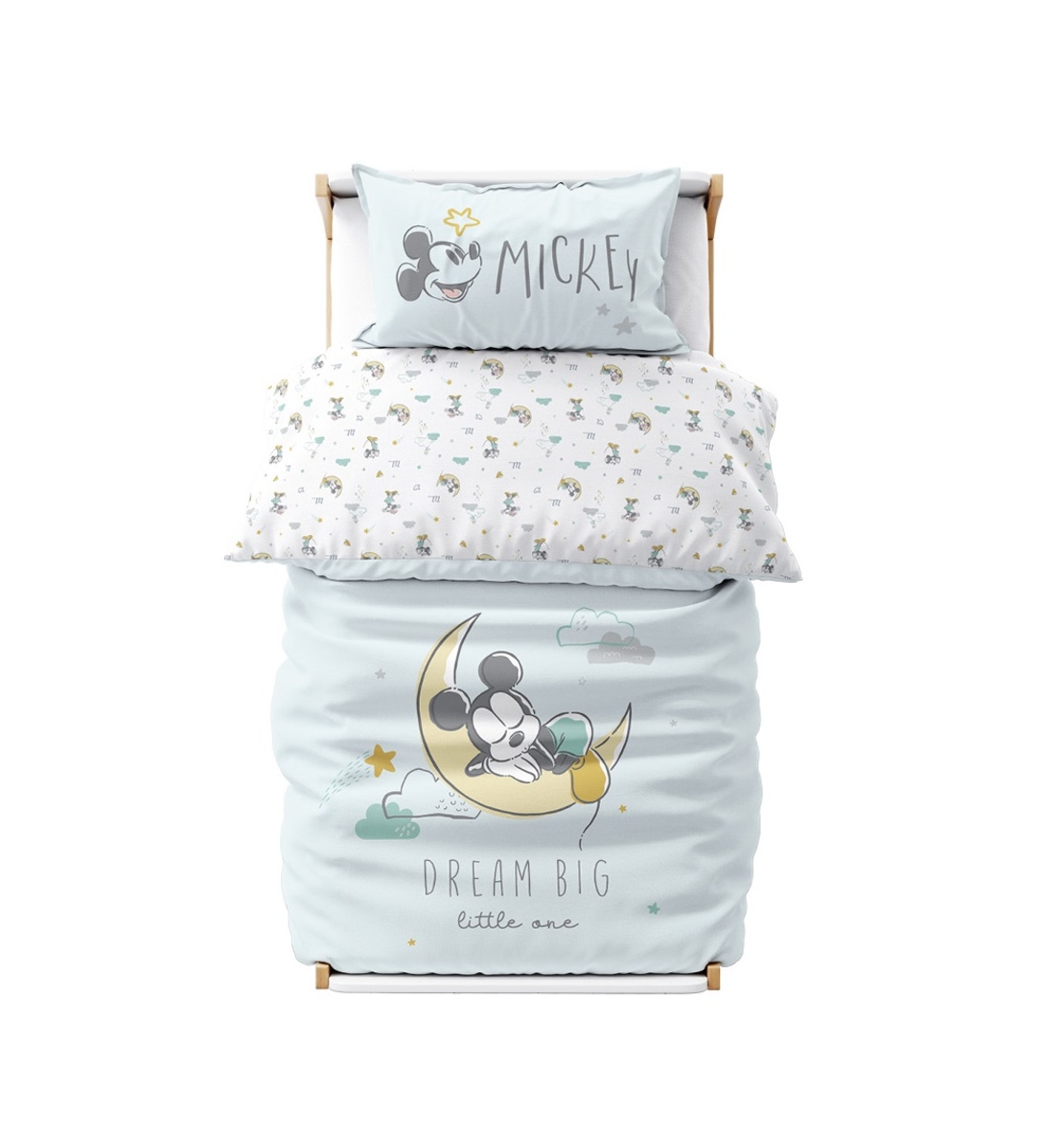 סט מצעים למיטת תינוק דגם מיקי חלומות נעימים
