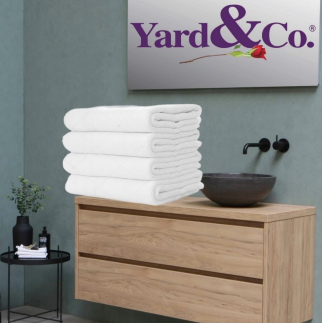 4 מגבות רחצה לבנות 100% כותנה