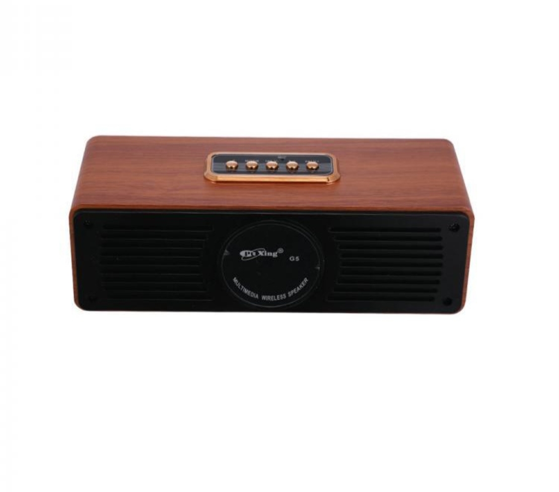 רדיו בעיצוב וינטג' משולב רמקול Bluetooth - שחור עץ