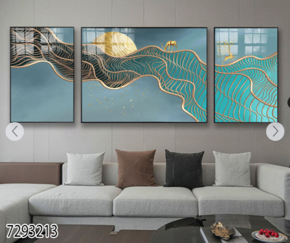 תמונה מחולקת לסלון בעיצוב מופשט מודרני דגם 7293213