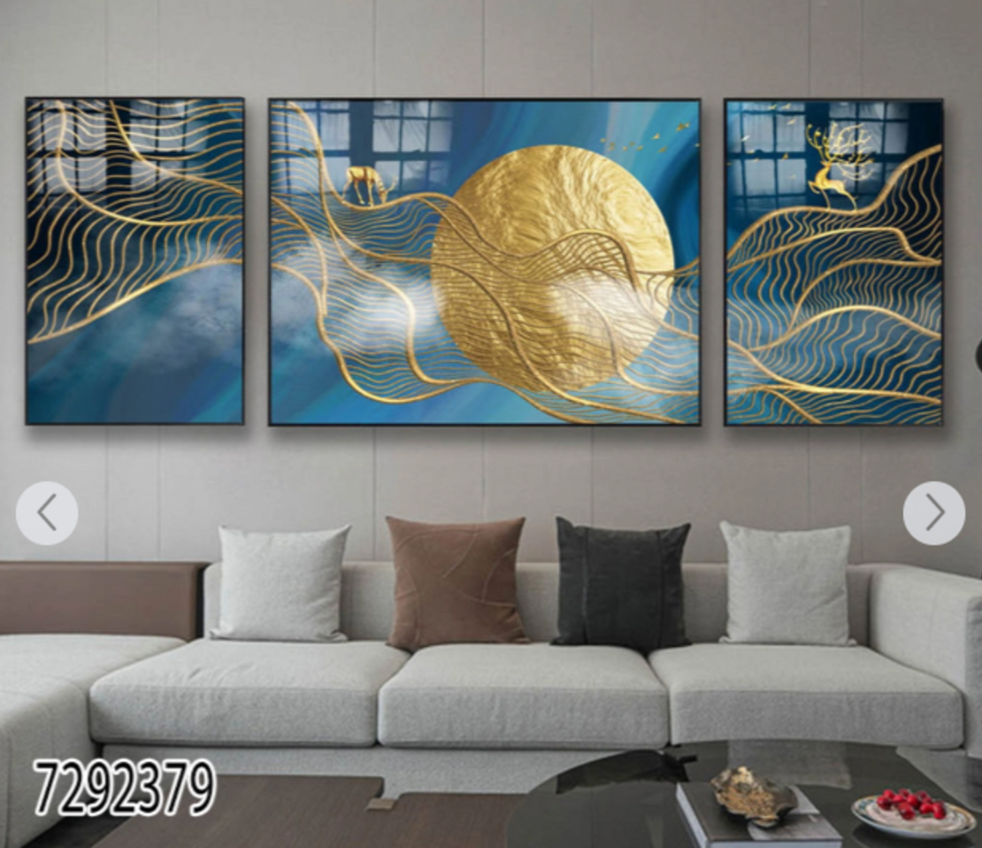 תמונה מחולקת לסלון בעיצוב מופשט מודרני דגם 7292379