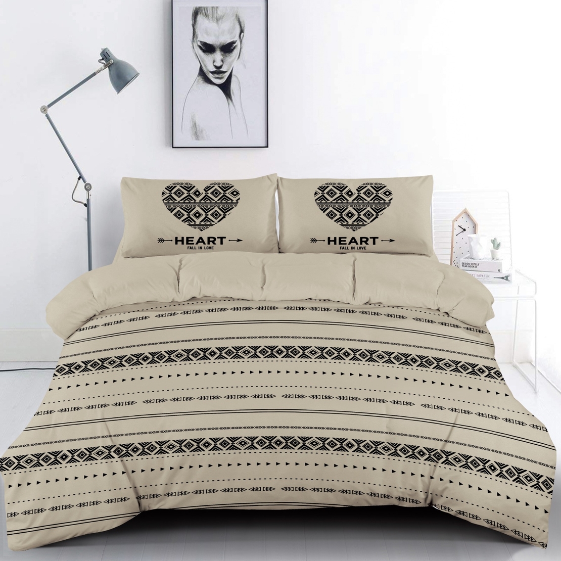 לב עם חץ - 100% כותנה - יחיד 