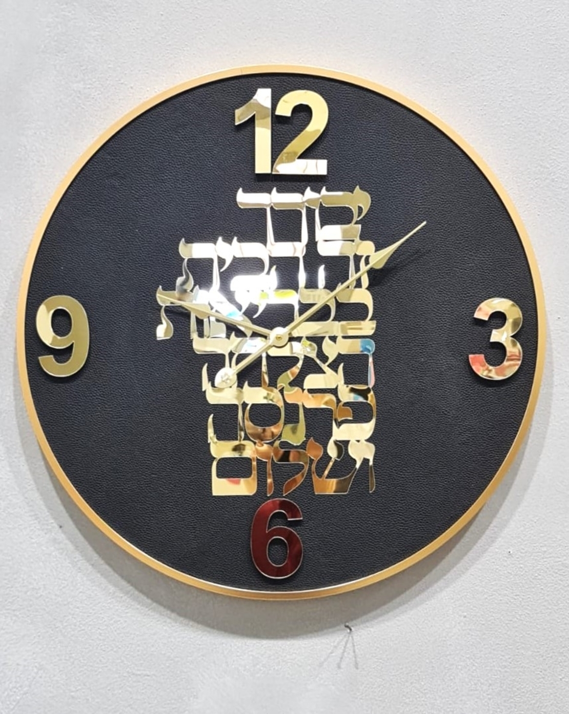 שעון ברכה זהב שחור קוטר 60