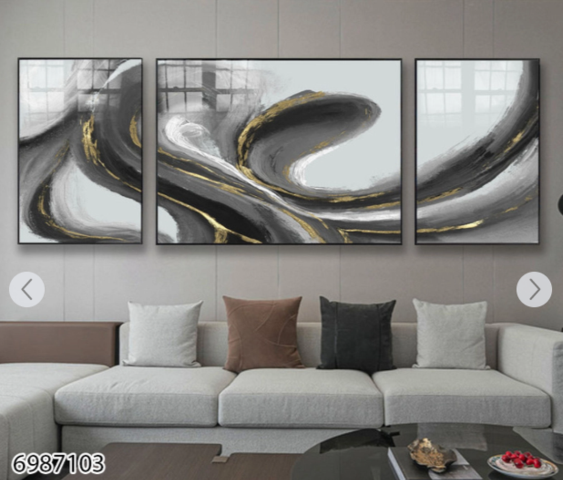 תמונה מחולקת לסלון בעיצוב מופשט מודרני דגם 6987103