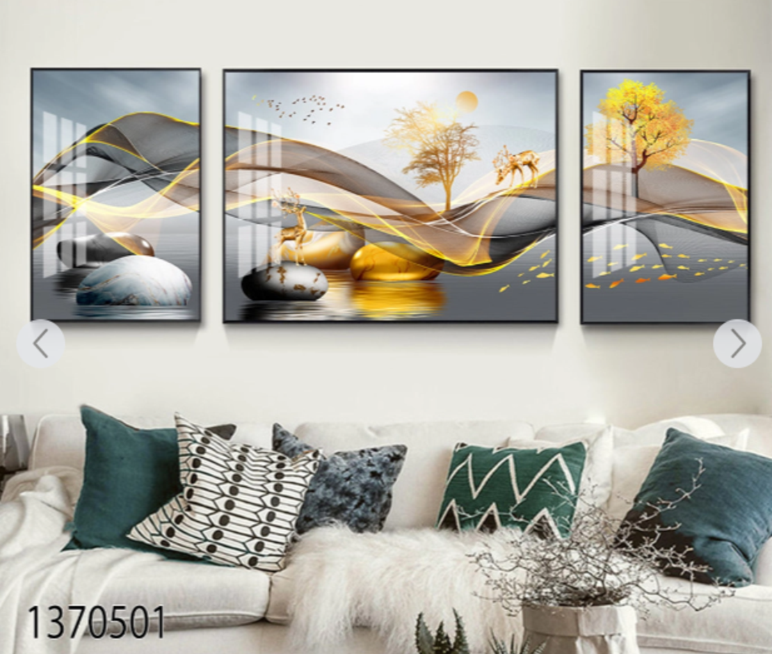 תמונה מחולקת לסלון בעיצוב מופשט מודרני דגם 1370501