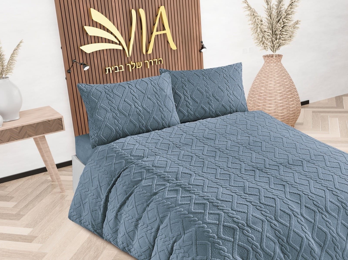 -                                                                                               - דגם רומינה - סט מצעים פלנל חורפי