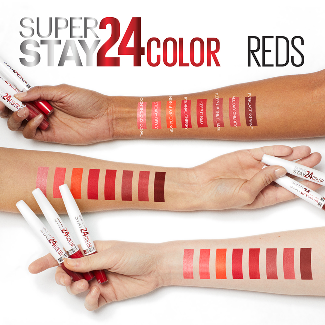 maybelline super stay-553 steady red