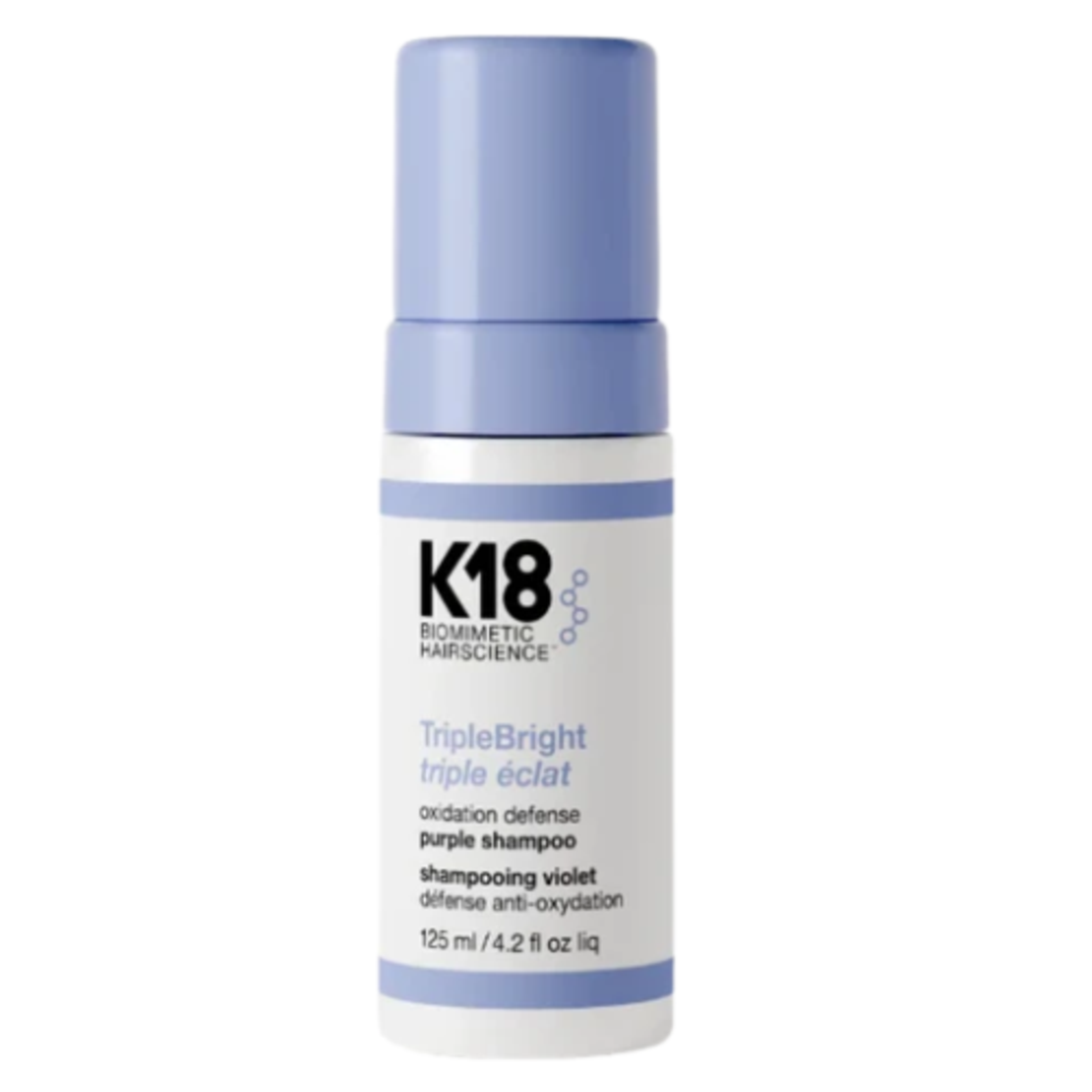K18 שמפו סגול TripleBright לנטרול גוונים צהובים ולהגנה על הבלונד