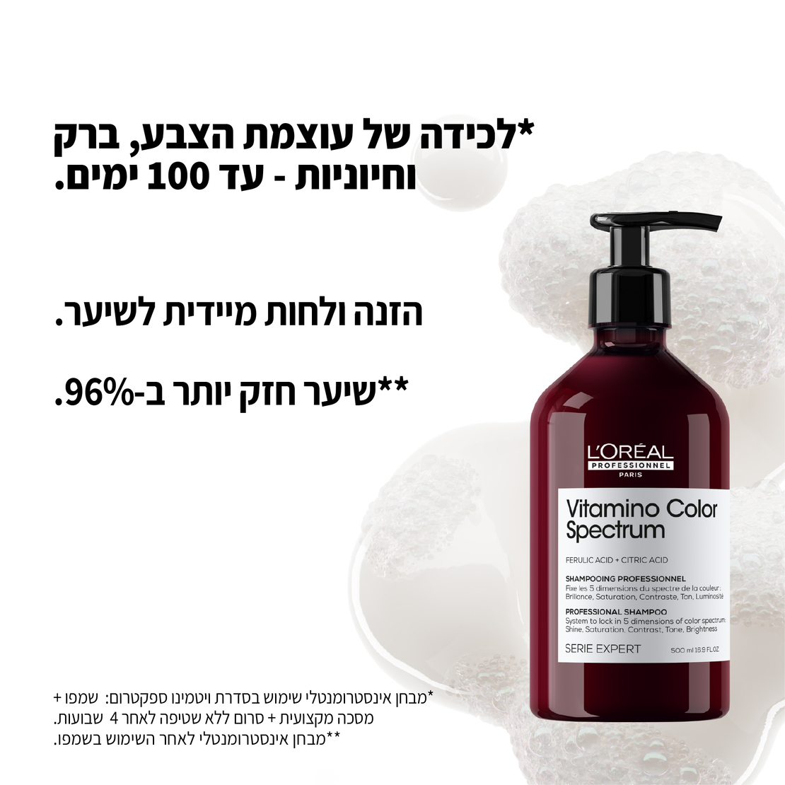 ויטמינו קולור ספקטרום - שמפו ללא סולפט לשיער צבוע
