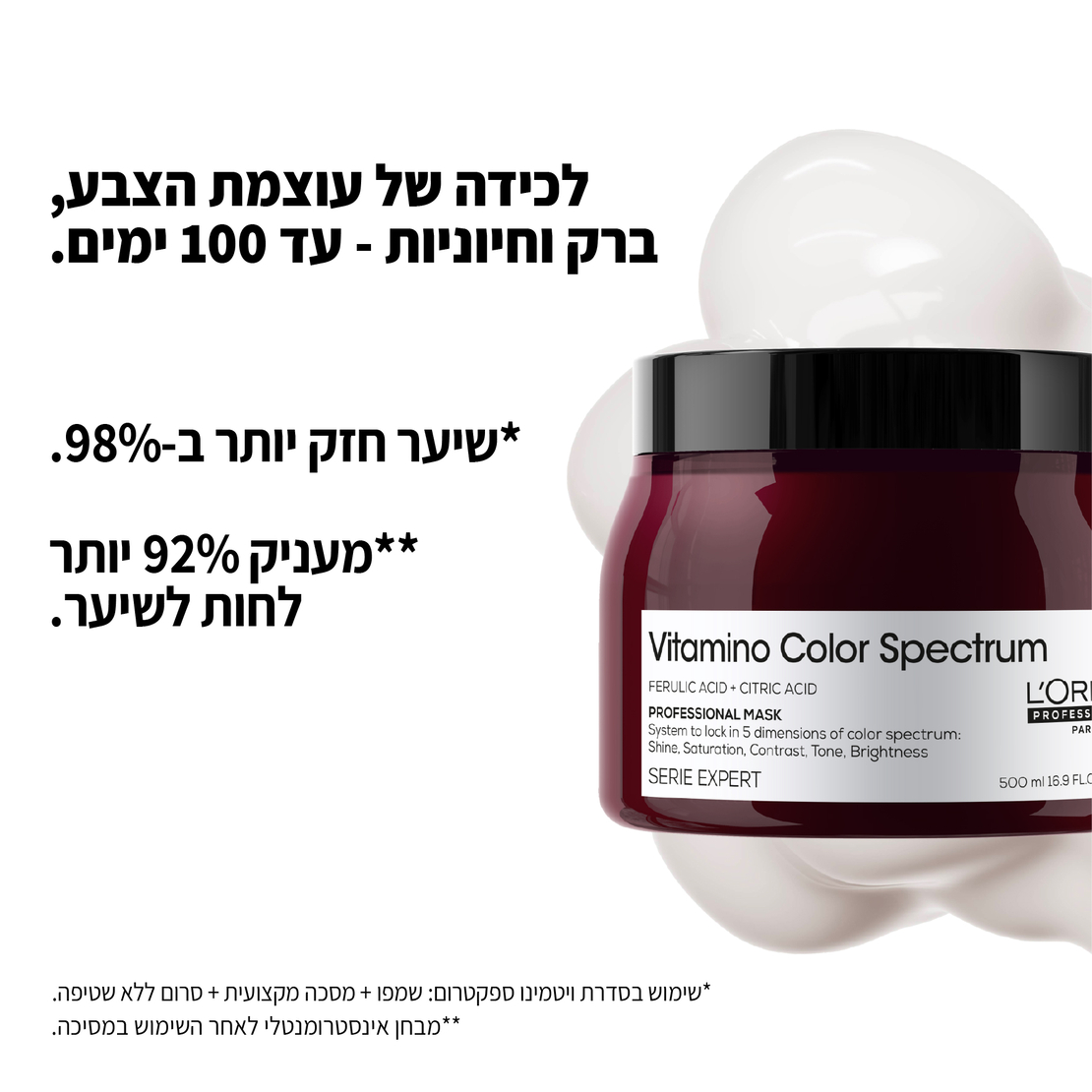 ויטמינו קולור ספקטרום -מסכה להגנה על שיער צבוע