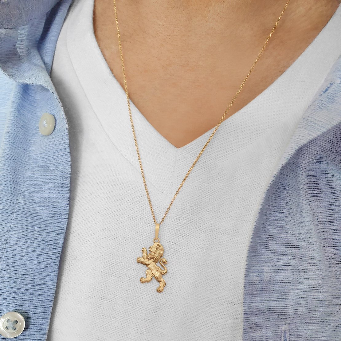 14K Yellow Gold Lion of Judah Pendant