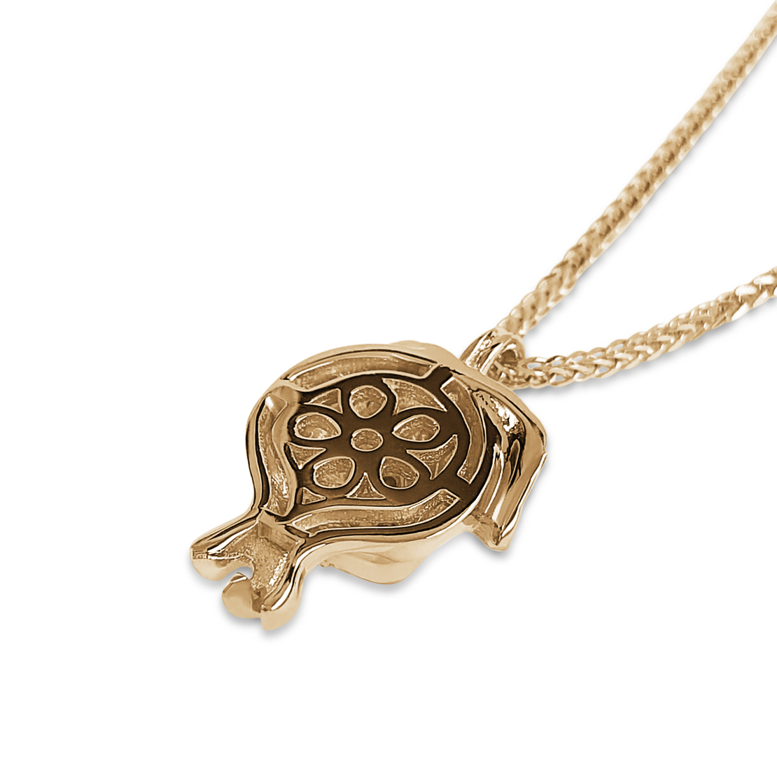 14K Yellow Gold Diamond Small Pomegranate Pendant