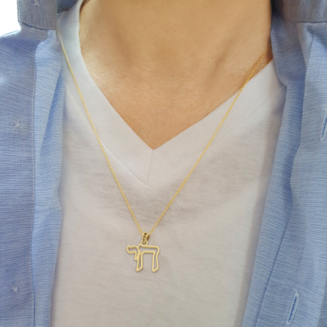 14K Yellow Gold Chai Pendant