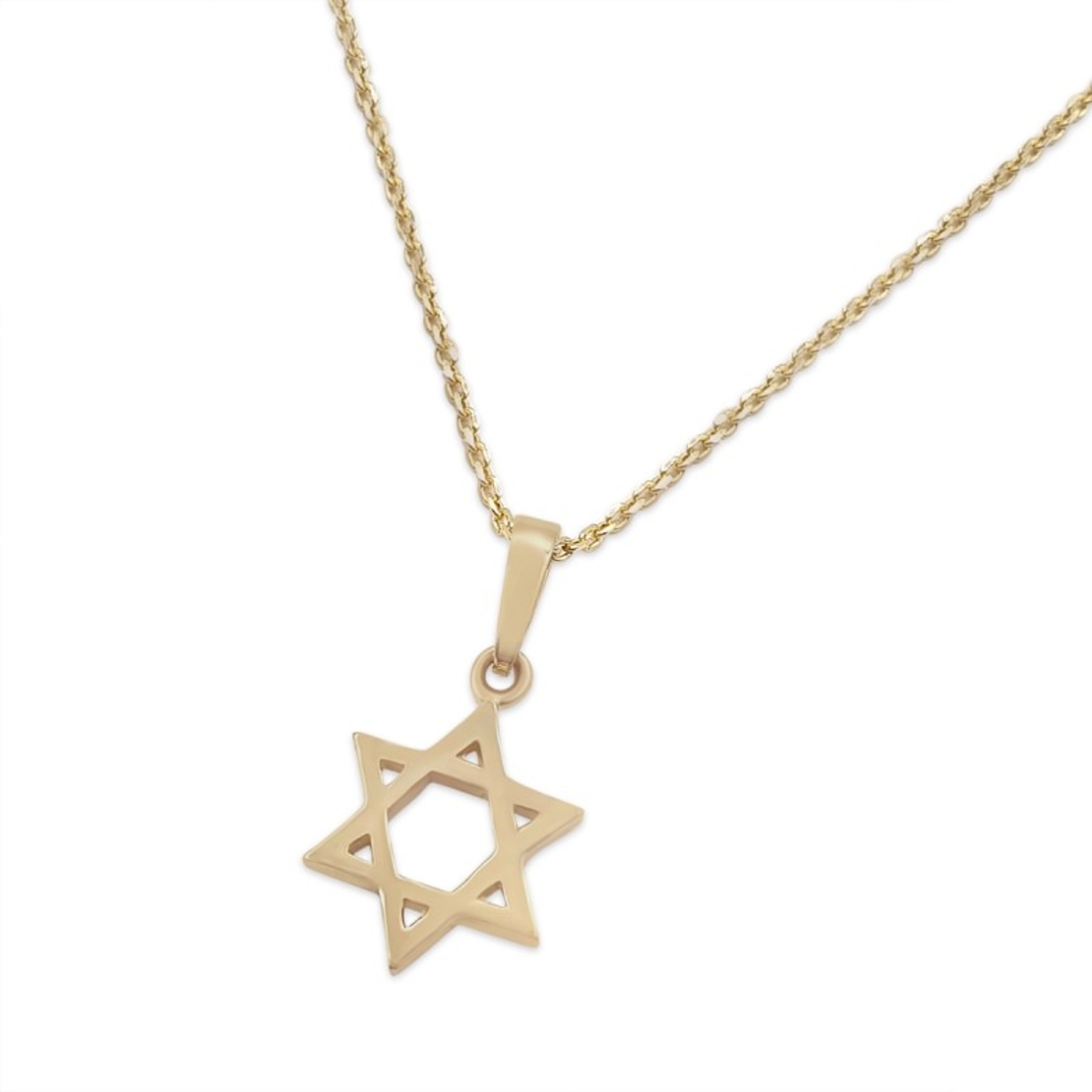 14K Gold Star of David Small Pendant