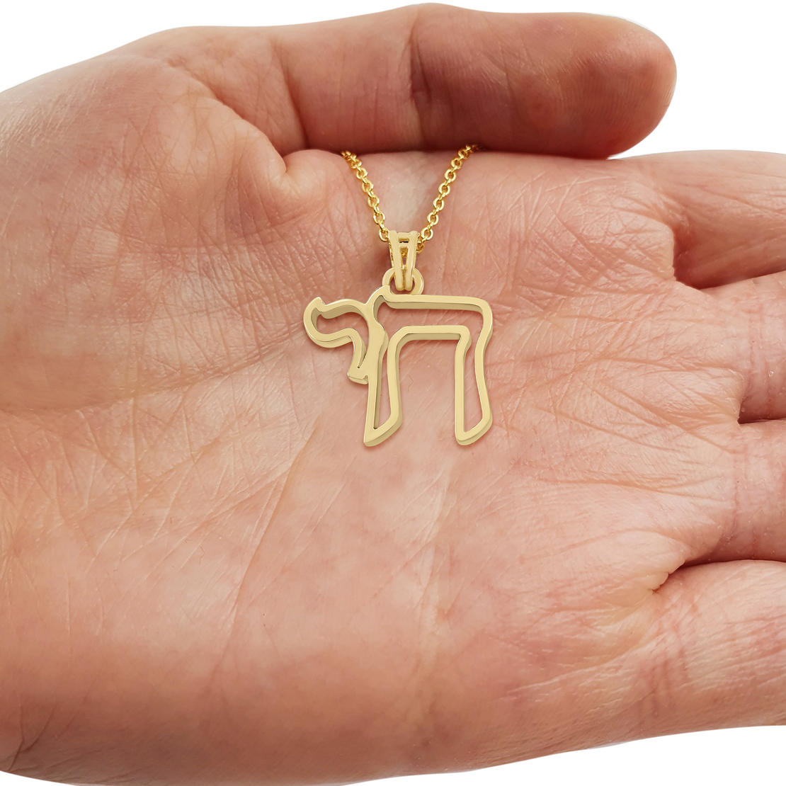 14K Yellow Gold Chai Pendant