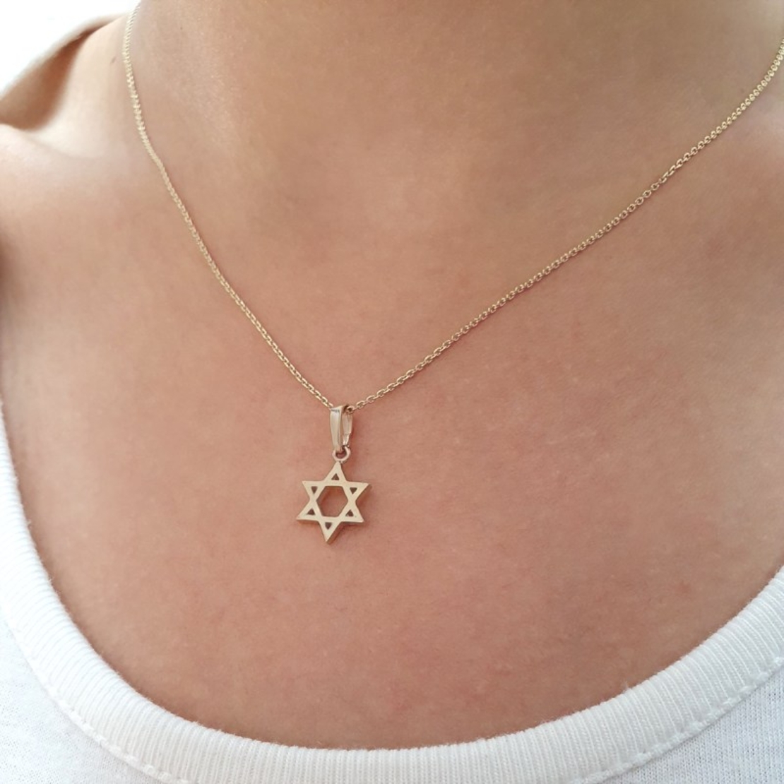14K Gold Star of David Small Pendant