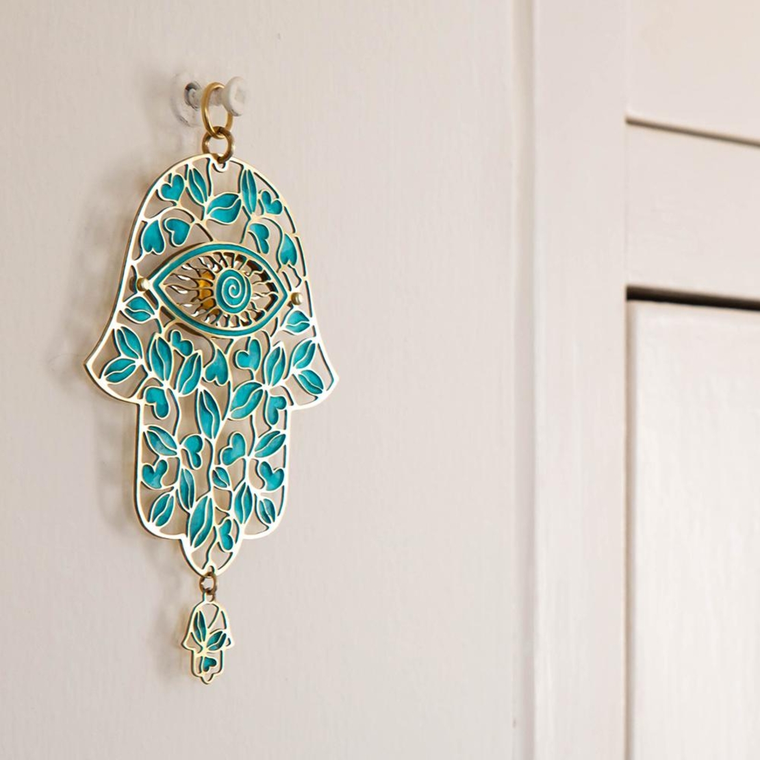 HAMSA LEAVES & HEARTS GREEN
