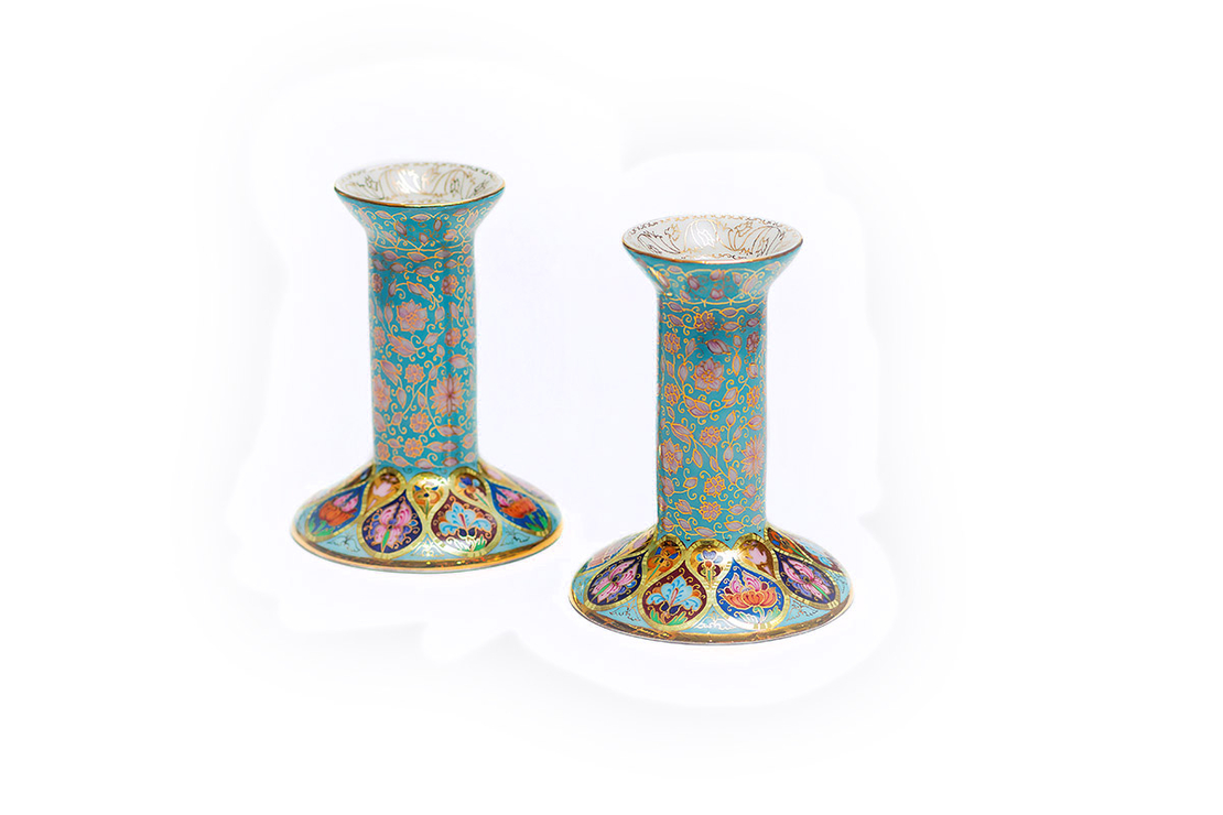 CANDLESTICKS CLASSICAL FORM FABERGE REPLICA