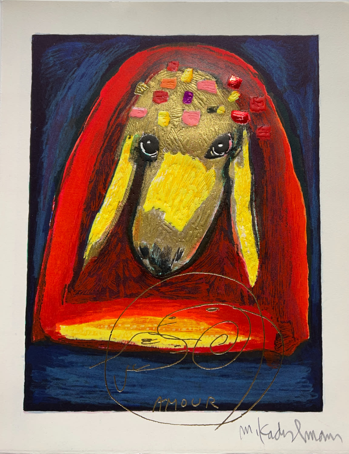 Colorful sheep's head