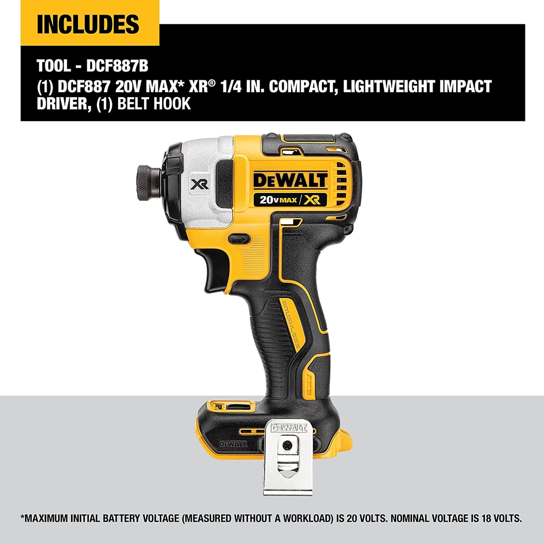 מברגת אימפקט DeWalt 20V דגם DCF887B גוף