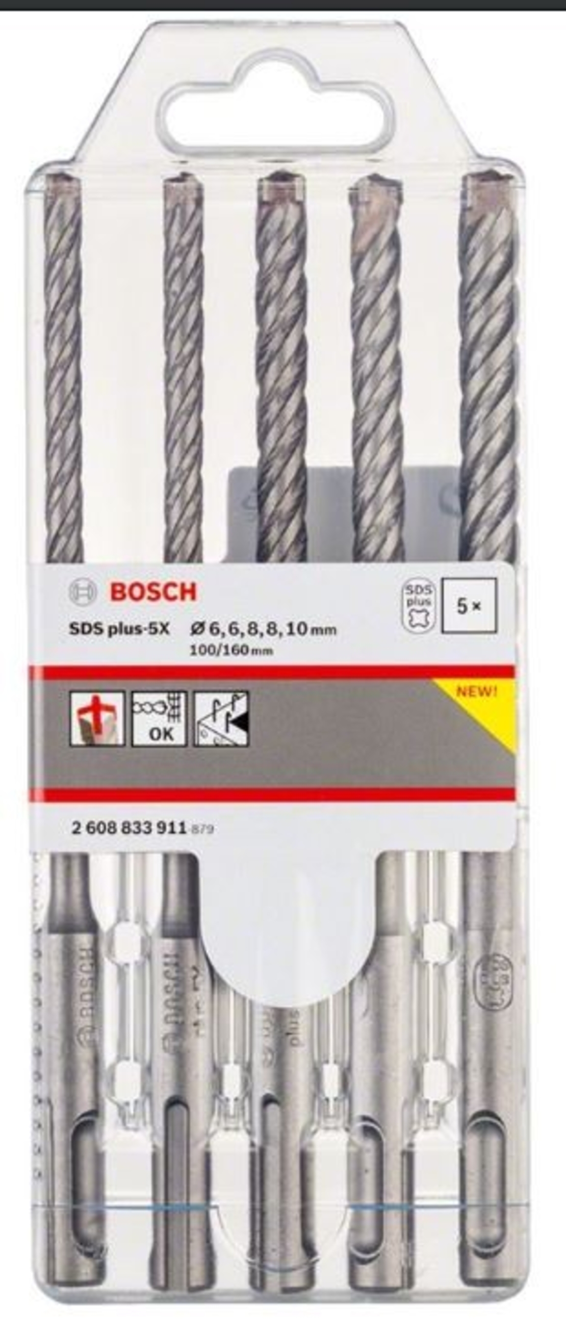 סט 5 מקדחי SDS-plus - 5X BOSCH