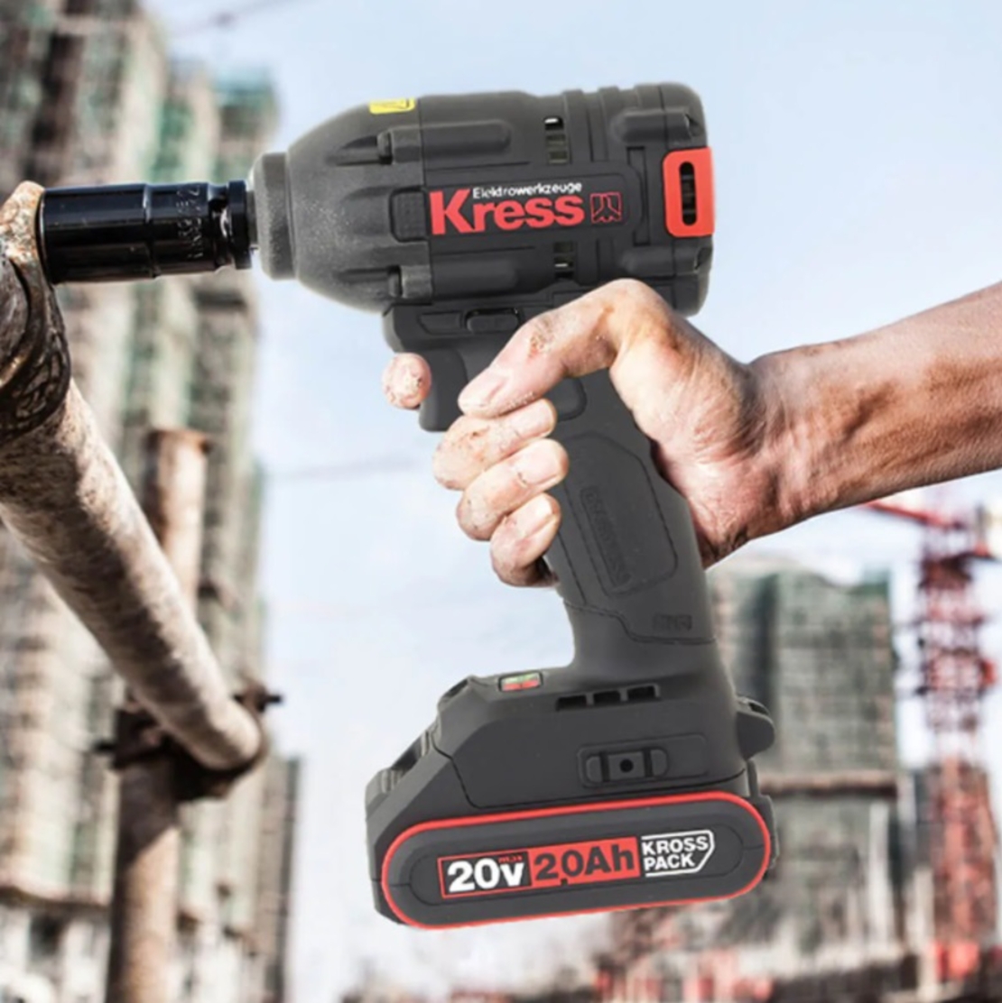  מברגת אימפקט נטענת + 2 סוללות KRESS KU290.1 20V 4Ah