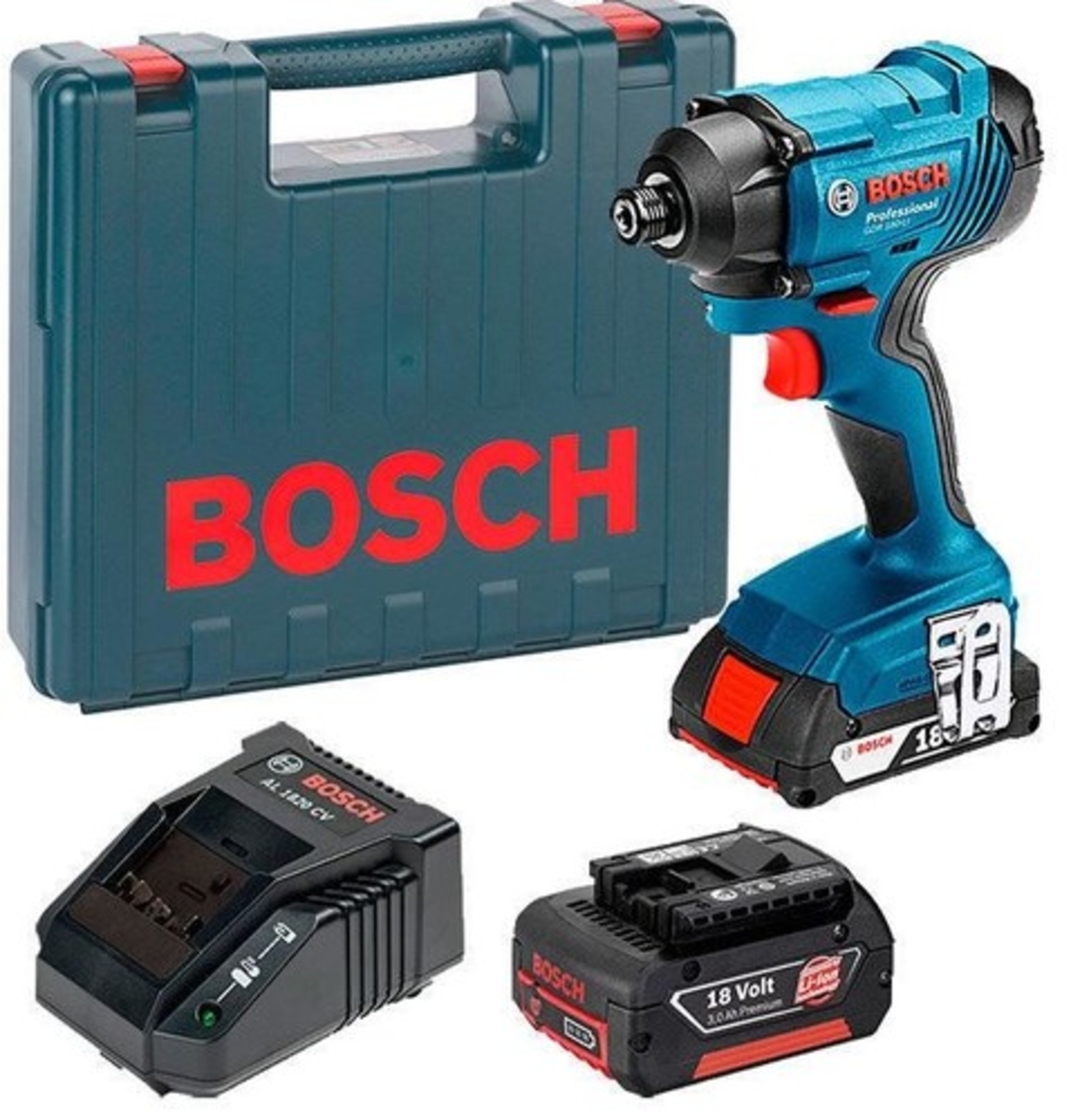 מברגת אימפקט gdr 180-li 2 סוללות ומטען מהיר bosch