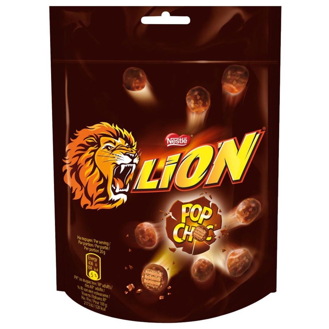 Lion pop choc 140g 