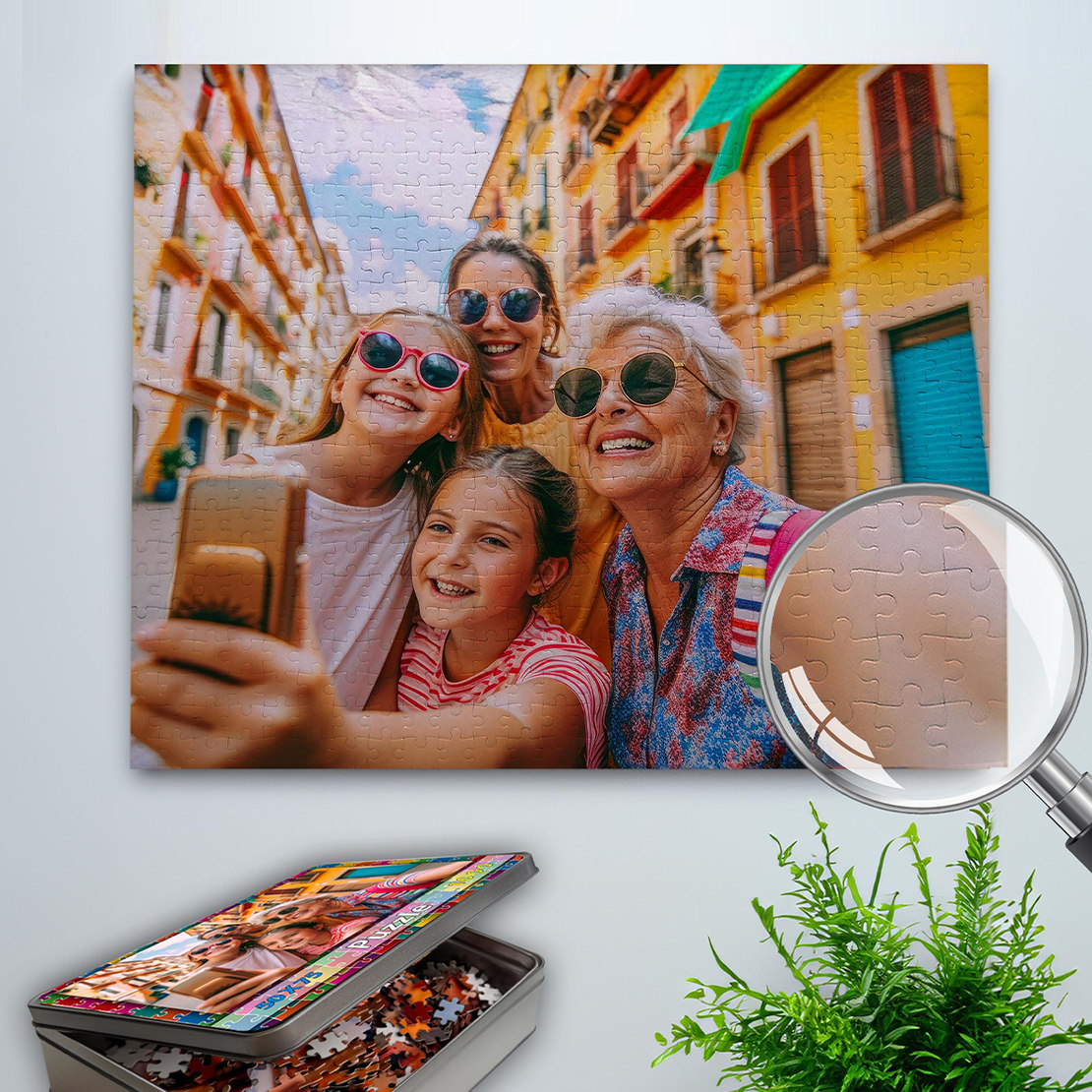 פאזל קרטון בהדפסה אישית כולל קופסת אלומניום מודפסת - 252 חלקים