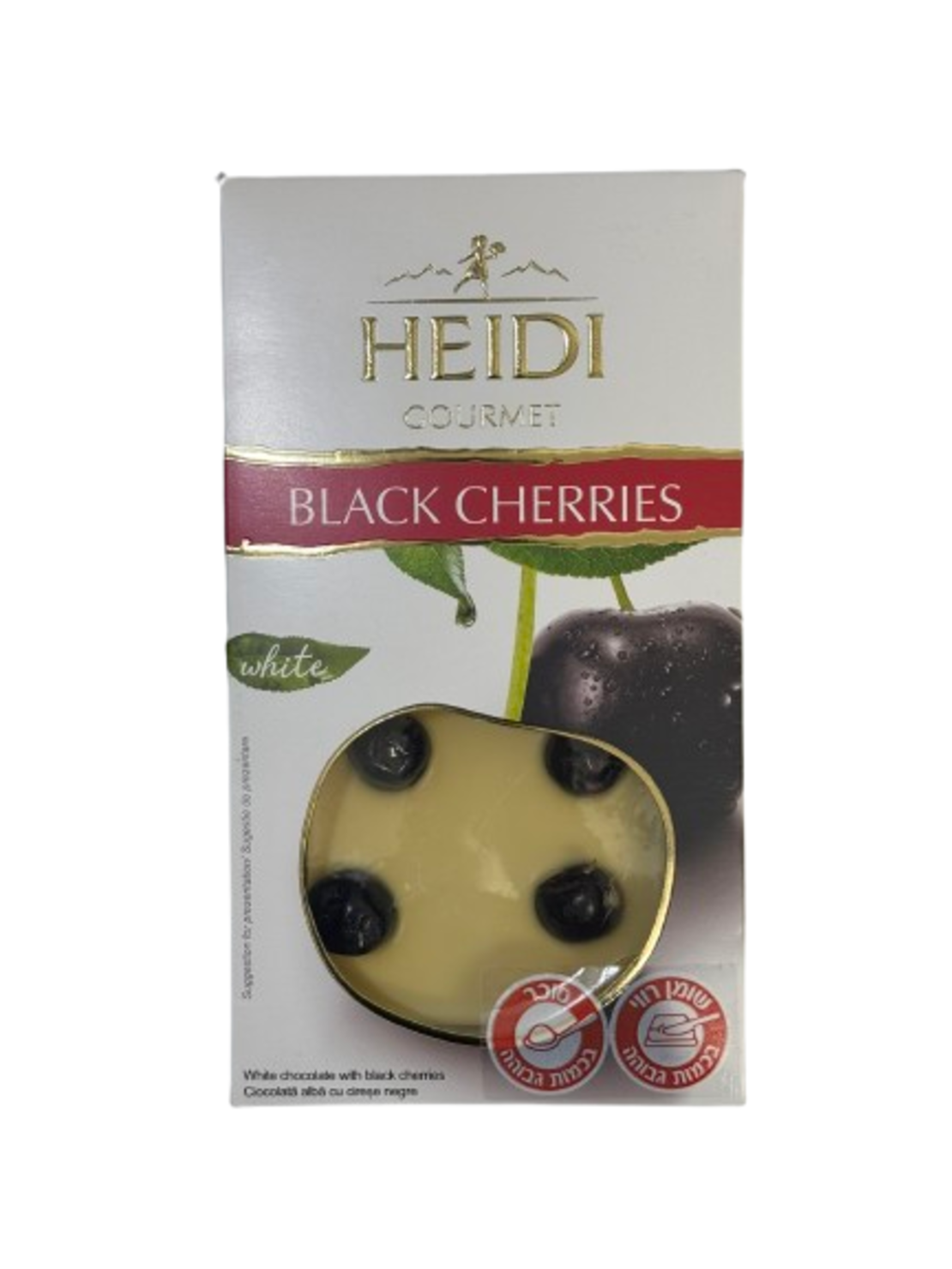 טבלת שוקולד HEIDI שוקולד לבן עם דובדבים שחורים