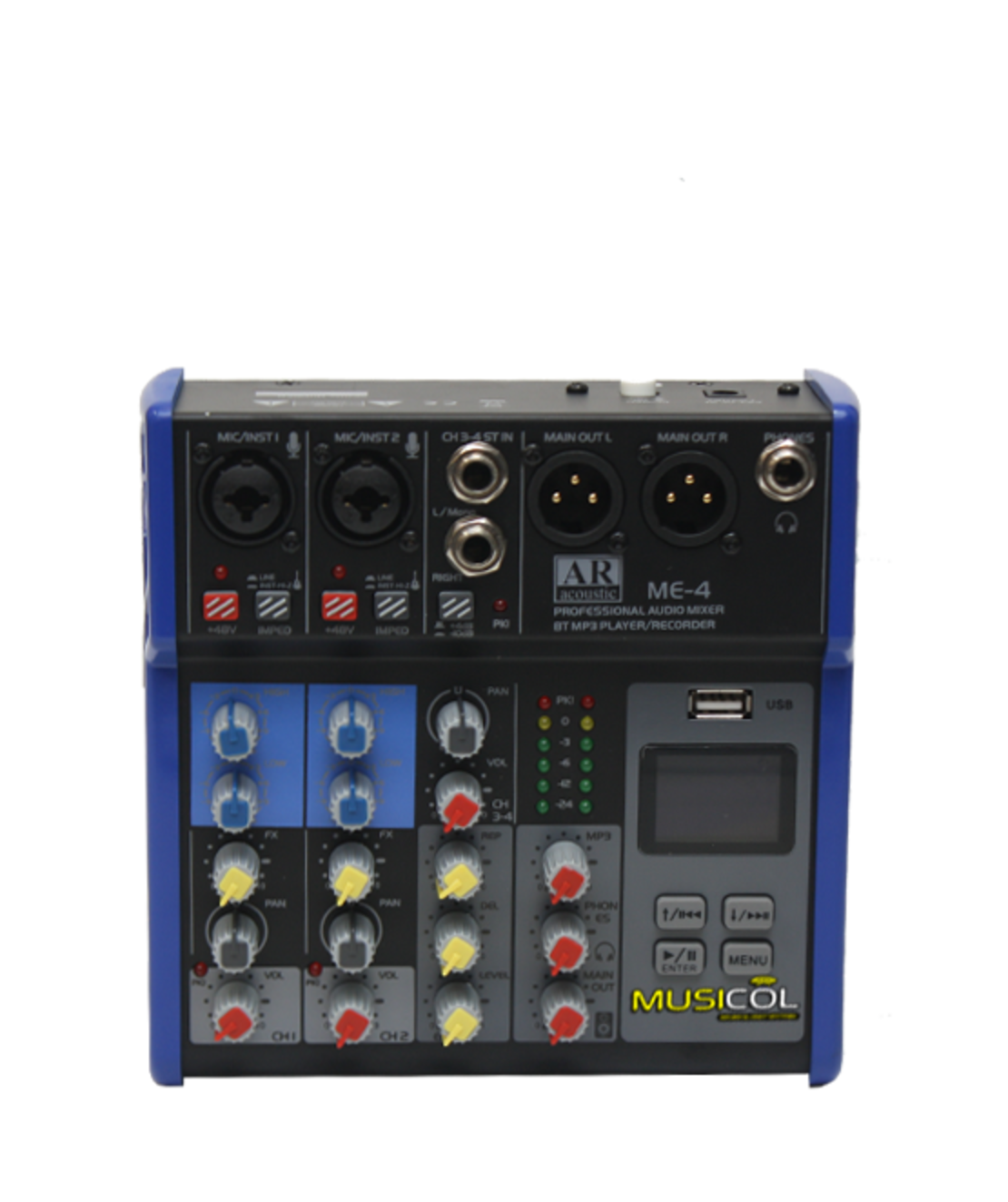 מיקסר 4 כניסות, אפקט ובלוטוס AR-ACOUSTIC ME-4